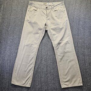 BKE Casuals Derek Straight Leg Khakis Mens Size 36L (36x31.5) Beige 100% Cotton